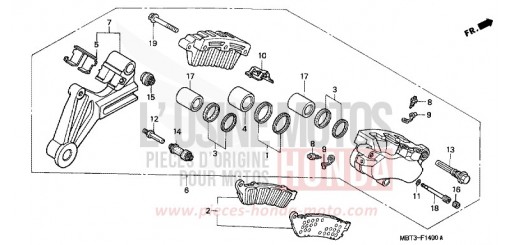 REAR BRAKE CALIPER XL1000VY de 2000